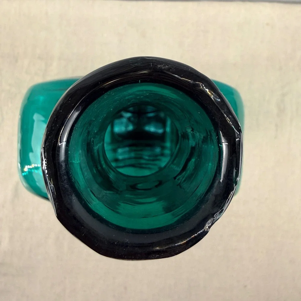 Blenko 8904 Teal Green Puzzle Vase Hank Adams 1989‎ MCM